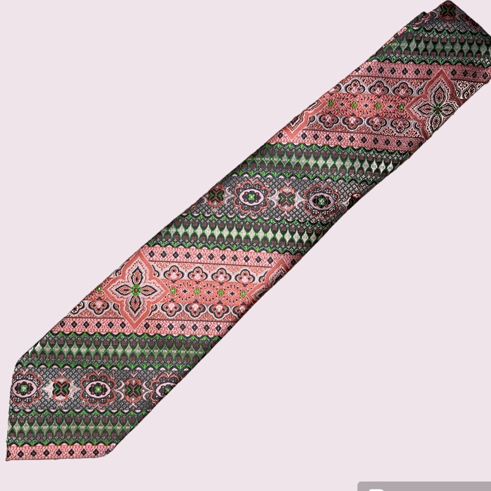 Verse 9 pastel pinks and green spring summer men’s necktie